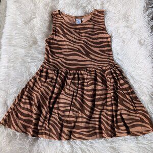 Brown & Tan Zebra Print Girls Dress – Wild & Fun 3T, 5T 7/8